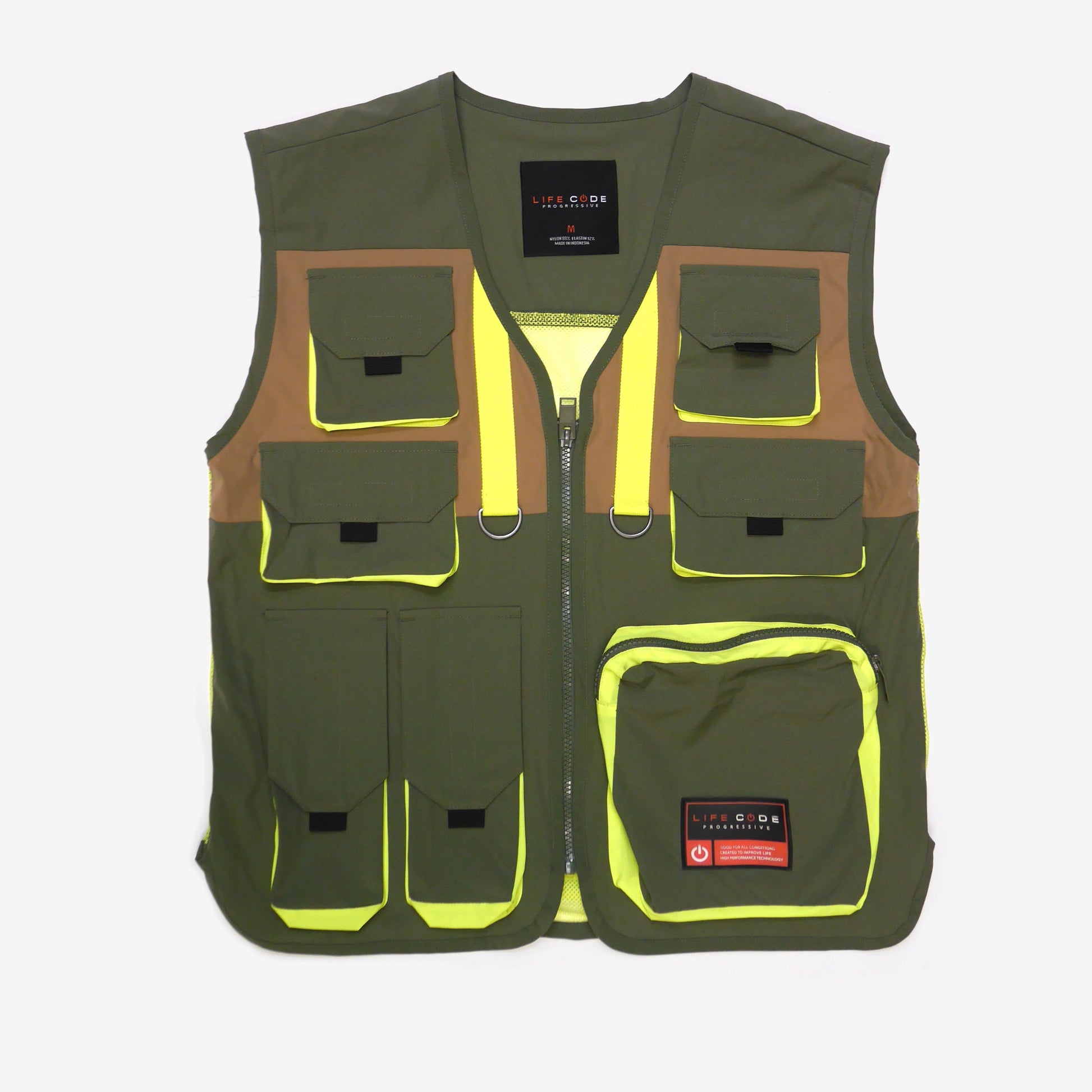 LIFE CODE OLIVE / NEON VEST - Copper Rivet