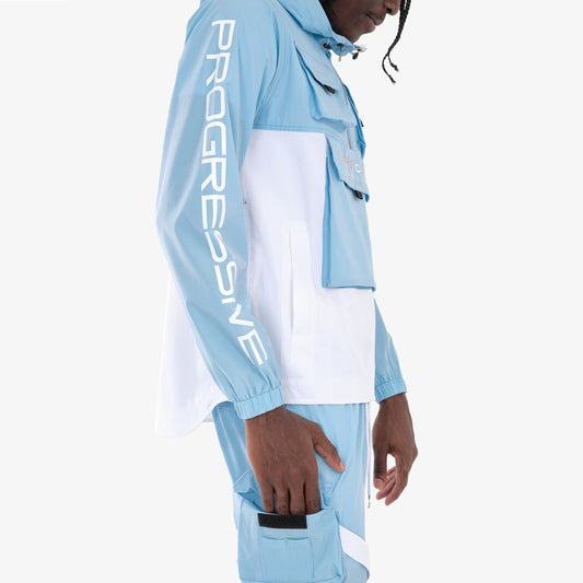 J03. LIGHT BLUE PULLOVER WINDBREAKER
