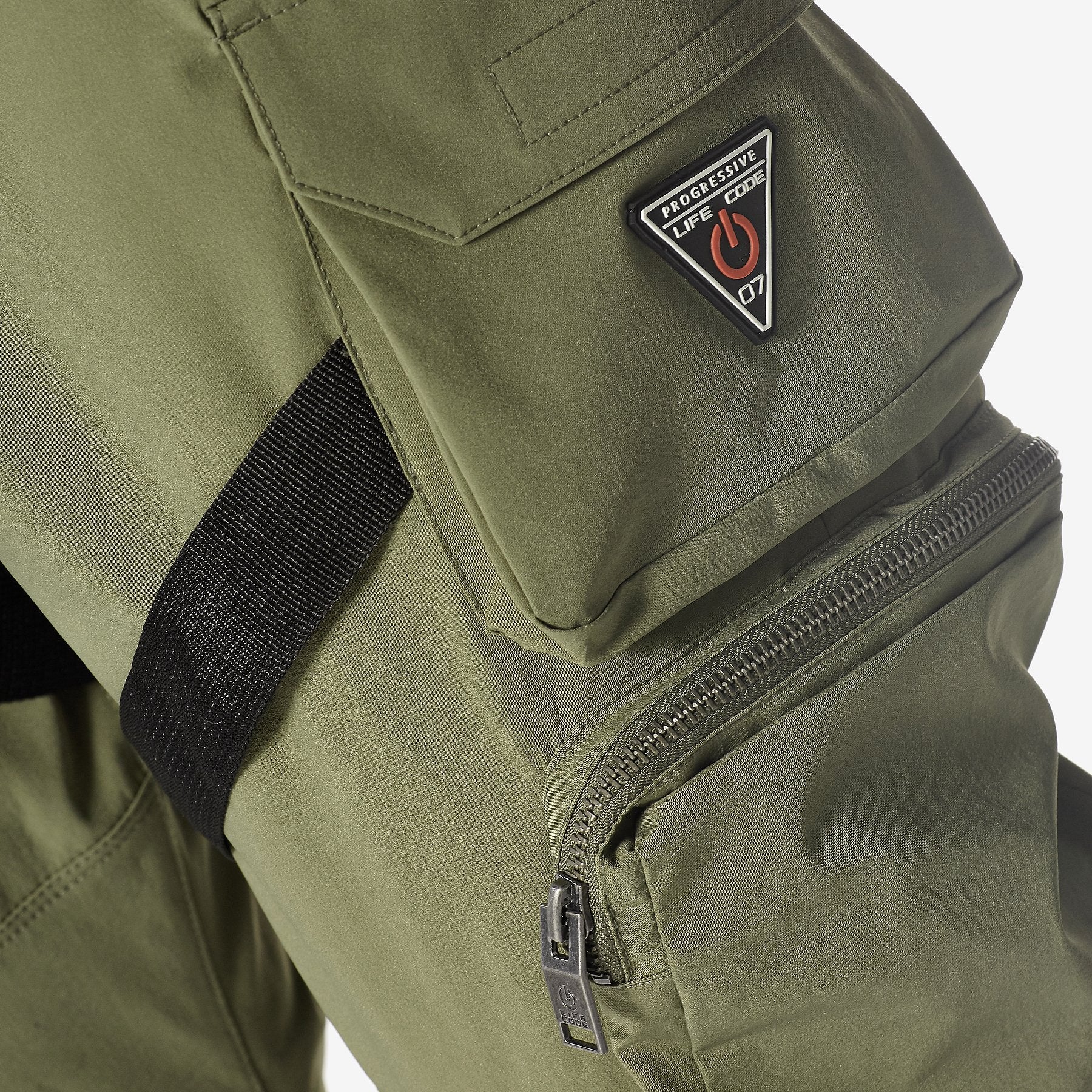 LIFE CODE OLIVE CARGO PANTS W/ STRAPS & ZIPPERS - Copper Rivet