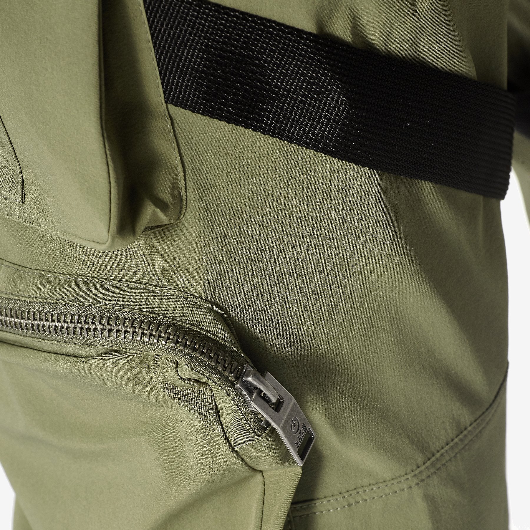 LIFE CODE OLIVE CARGO PANTS W/ STRAPS & ZIPPERS - Copper Rivet