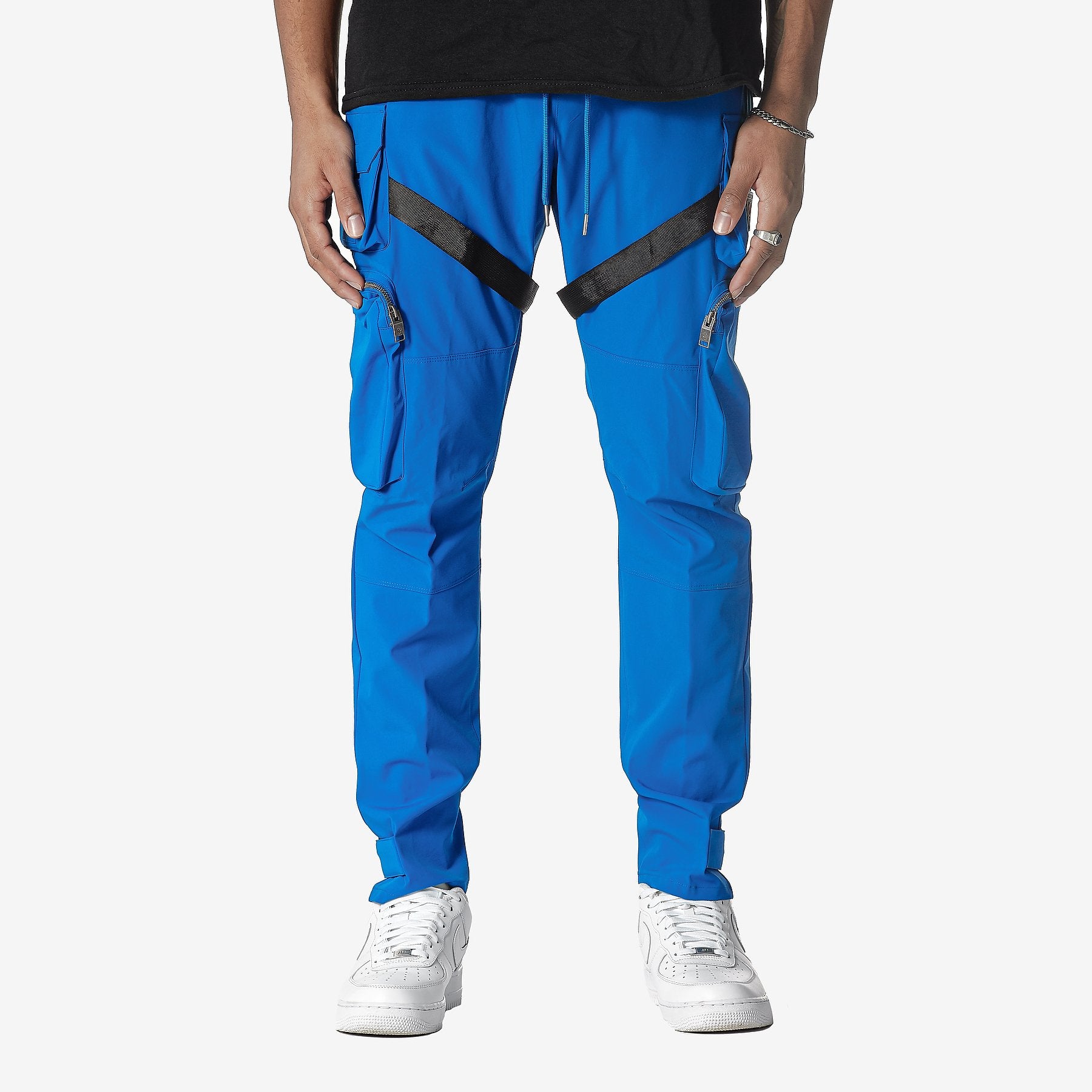 LIFE CODE ROYAL BLUE CARGO PANTS W/ STRAPS & ZIPPERS - Copper Rivet