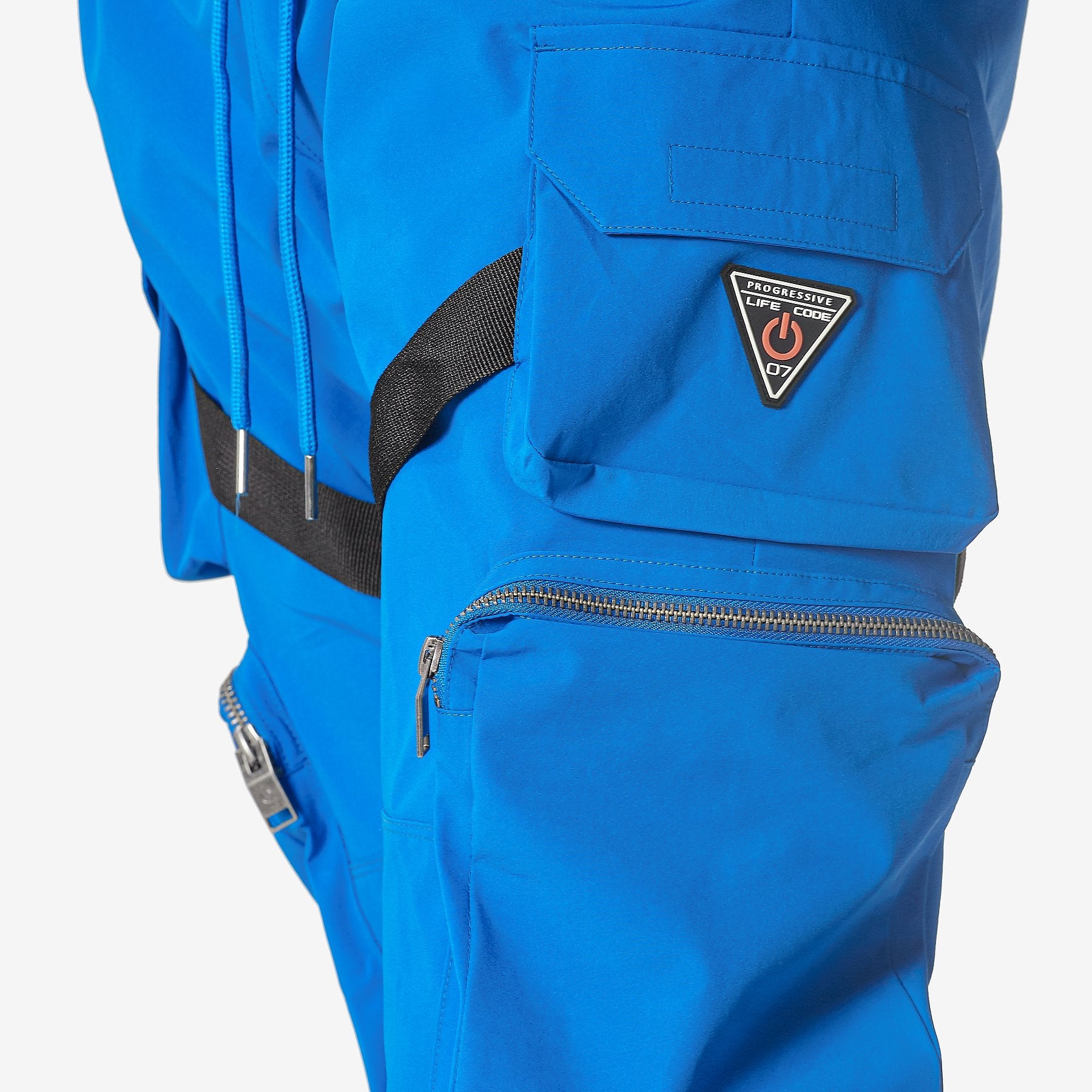 LIFE CODE ROYAL BLUE CARGO PANTS W/ STRAPS & ZIPPERS - Copper Rivet