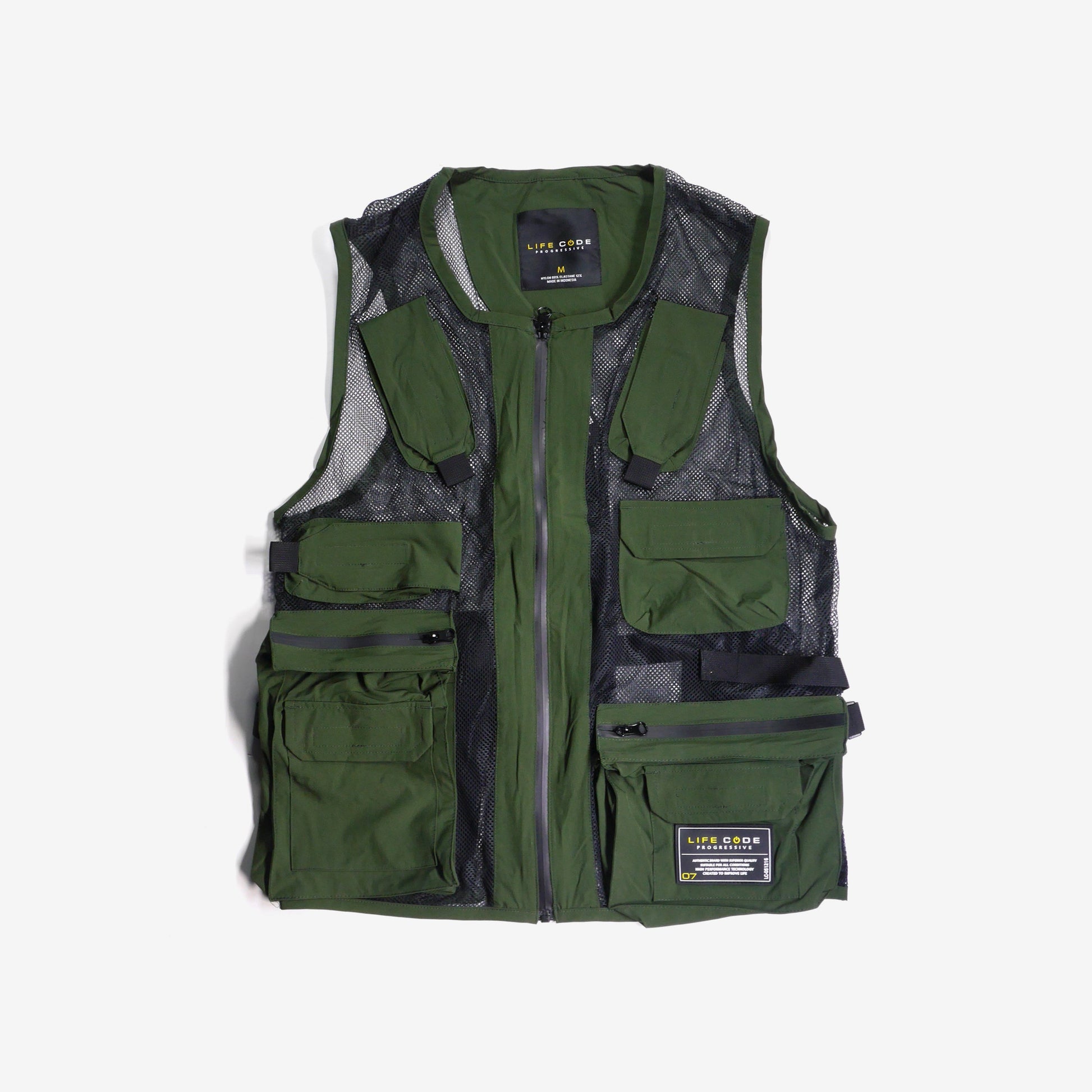 LIFE CODE OLIVE MESH VEST - Copper Rivet