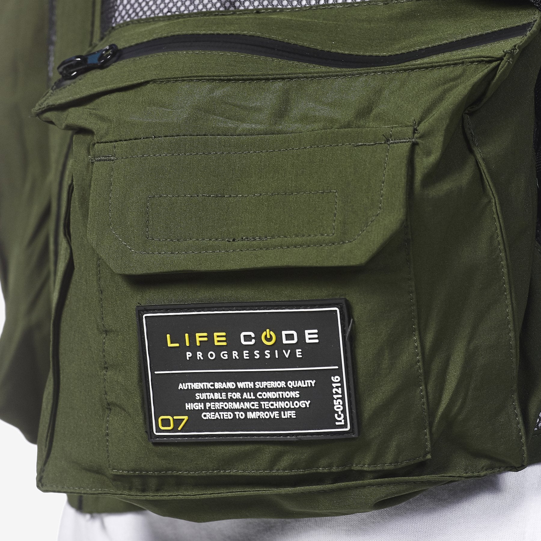 LIFE CODE OLIVE MESH VEST - Copper Rivet