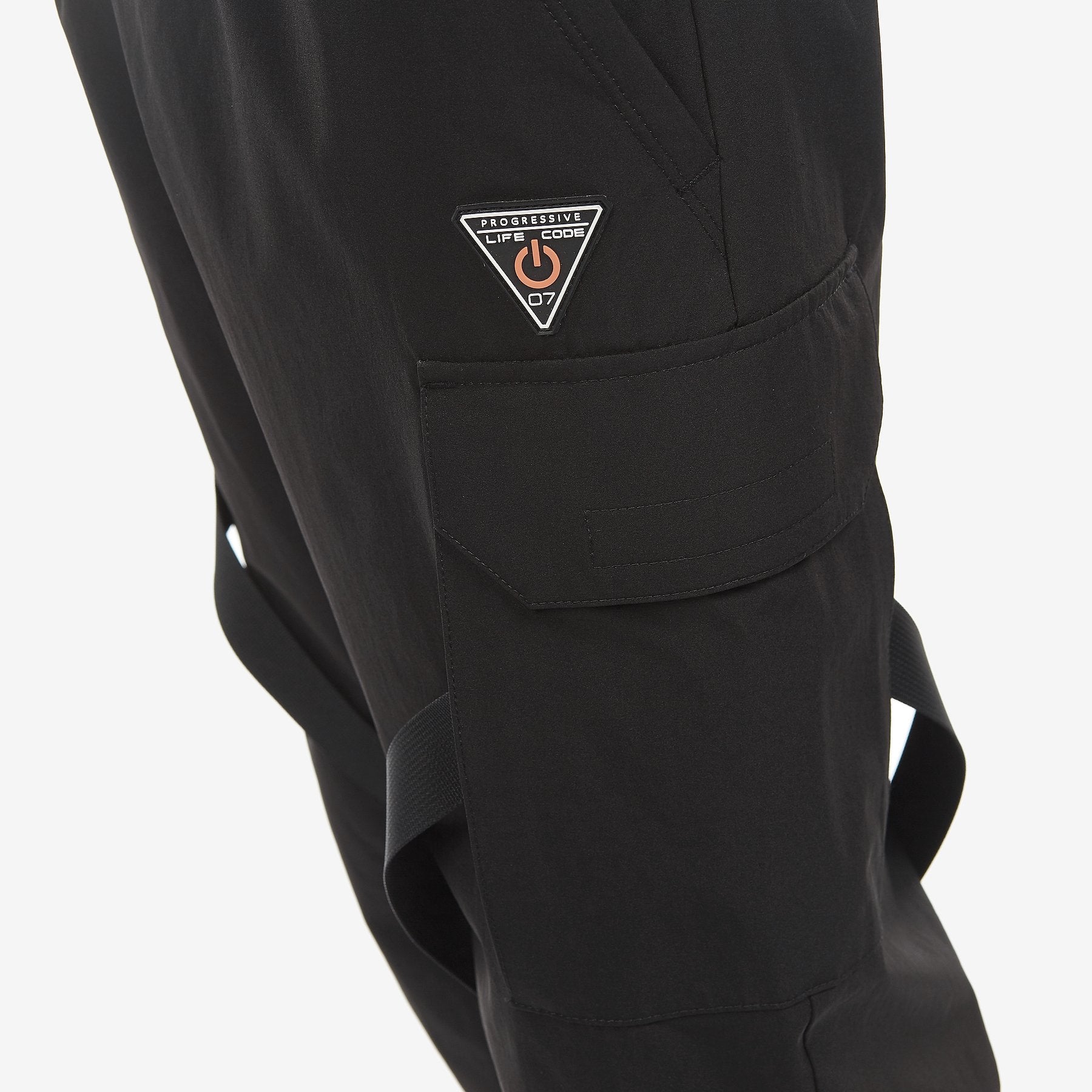 LIFE CODE BLACK CARGO PANTS W/ STRAPS - Copper Rivet
